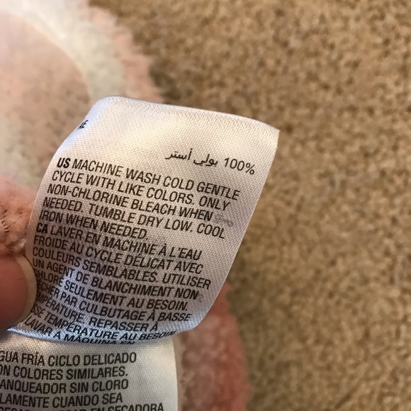 Teddy Bear Faux Fur Plush Sweater Women Large Peach White Checker Board Pullover - Picture 10 of 10